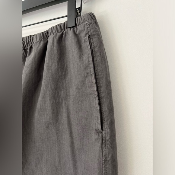 VTG ripstop grid maxi skirt: grey S-M w/ techy bungee cord drawstring + backslit - Picture 7 of 11